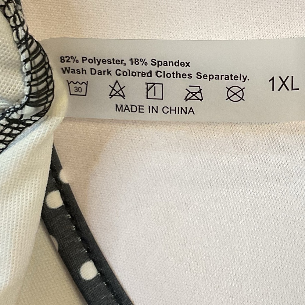 Black and White Polka Dot Crop Top tankini swim top wrap bikini - Picture 3 of 8